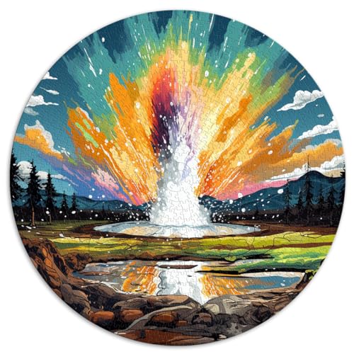 Puzzle Geschenk Geysir bunt 1000 Teile Puzzle 67,5x67,5cm Lernpuzzle Familienspiel für und eignet ganze Familie und die