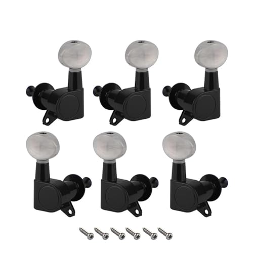 Strings Tuning Pegs Mechaniken Für Gitarre 6er-Pack Stimmschlüssel für E-Gitarrensaiten, Stifte, Stimmgerät, Kopfplatte, 3L3R/6L/6R, weiteres Zubehör (Color : 3/4)