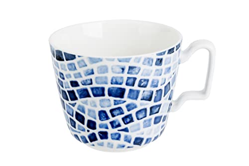 Cosy & Trendy Mosaic Kaffeetasse, Porzellan, Blau, 43 cl, 6 Stück