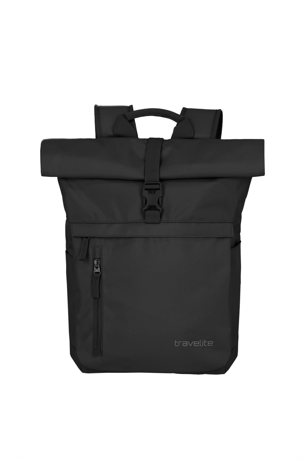 Travelite Handgepäck Rucksack mit Laptop Fach 15,6 Zoll, Gepäck Serie BASICS Daypack Rollup: Praktischer Rucksack mit Rollup Funktion, 60 cm, 35 Liter, 800 Gramm