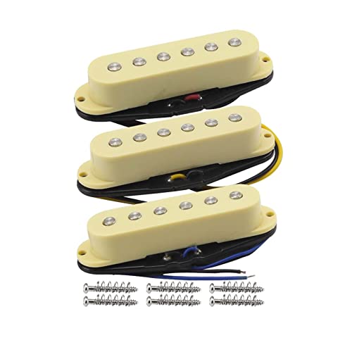 ZENGXUE 3 Stücke Keramikgitarre Einzelspule Pickups E-Gitarre-Hals + Mittlere + Bridge-Pickups Schwarz/Weiß/Gelb Für Die Auswahl Humbucker Tonabnehmer Set (Color : Black N M B)