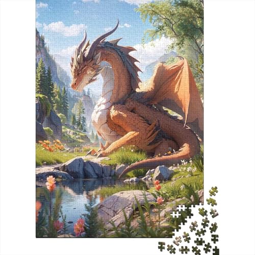 Schwieriges, anspruchsvolles Puzzle mit 1000 Teilen, Dragon‘s Respite für Erwachsene, schwieriges Puzzle, Weihnachts- und Geburtstagsgeschenk für Erwachsene und Teenager 29,53x19,69 Zoll