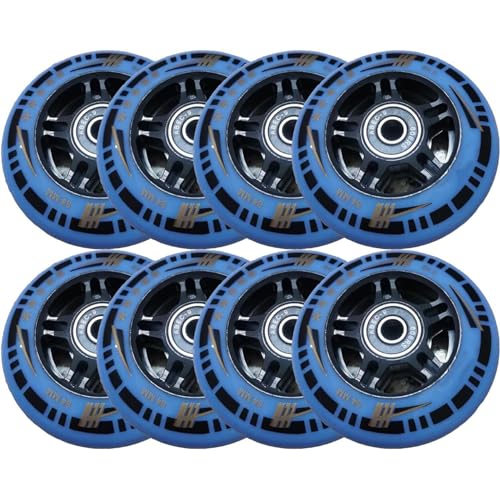 RUIZE Blau,84mm,84A 84mm Inlineskate-Räder, Ersatzräder für Rollerblade-Räder, Trainingsräder, Rollschuh-Räder für drinnen und draußen