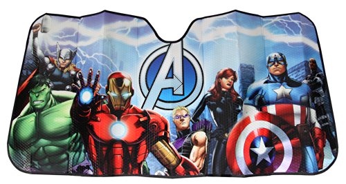 Plasticolor 003695R01 Marvel Avengers Akkordeon Style Auto LKW SUV Frontscheibe Sonnenschutz