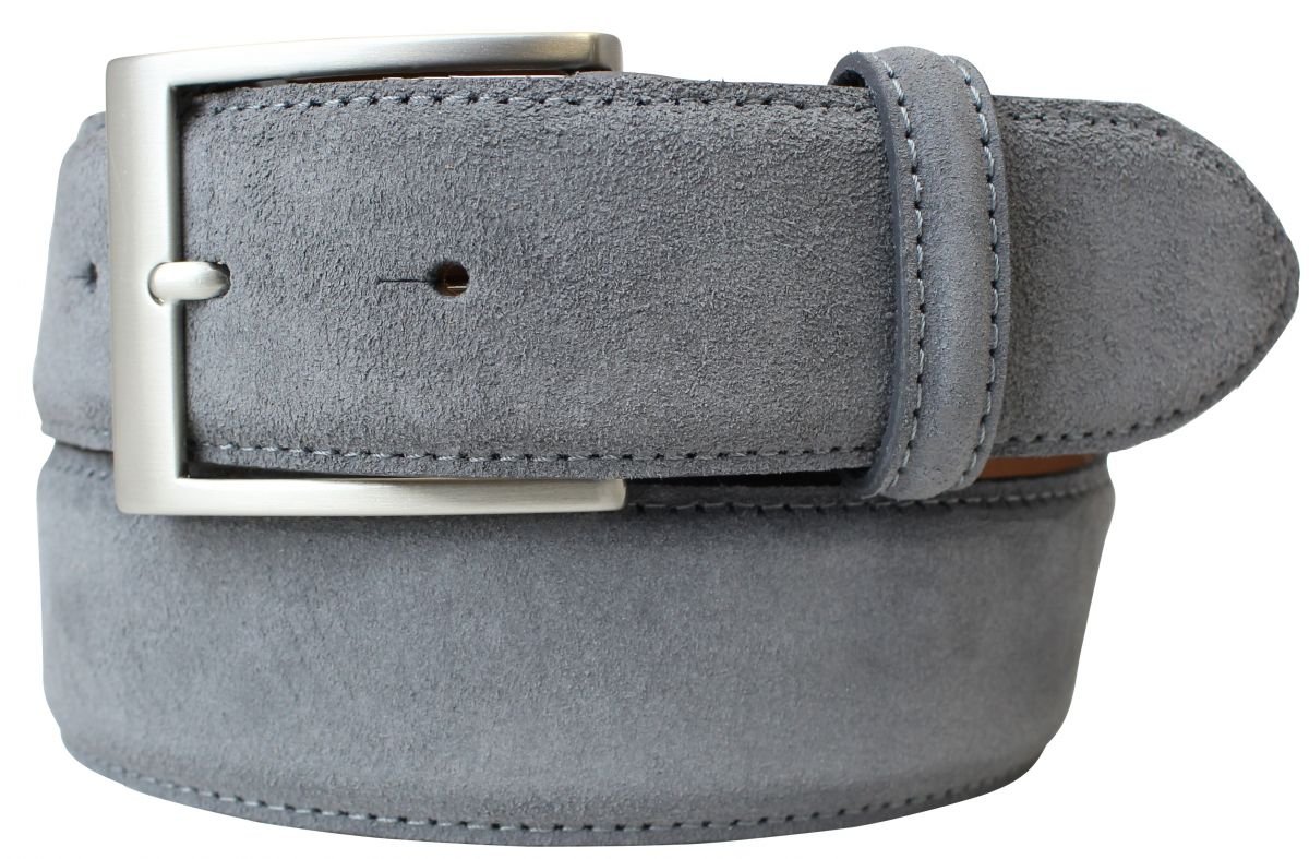 BELTINGER Gürtel aus Veloursleder 4 cm | Hochwertiger Velour-Ledergürtel für Herren 40mm | Herren-Gürtel Wildleder-Gürtel 4cm | Dunkelgrau 100cm