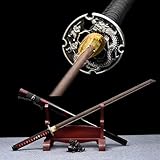 (101 cm) Handgefertigtes Holzschwert Scheide,japanisches Bokken-Katana-Schwert,Palisander-Samurai-Schwert,Cosplay-Waffen,Rollenspiel-Requisite,Weihnachtsgeburtstage,Geschenke Männer Frauen (schwarz)