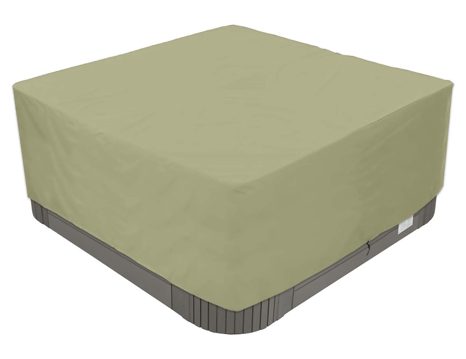 BaCover Quadratische Whirlpool-Abdeckung, 210D Oxford-Gewebe Wasserdicht Outdoor Spa Staubschutz Poolabdeckung,Beige,231x231x90cm