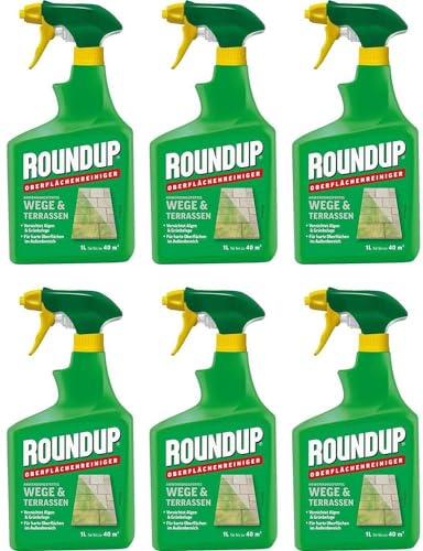 Roundup Wege & Terrassen Anwendungfertig in 1 Liter Spray Flasche 6 x 1 Liter