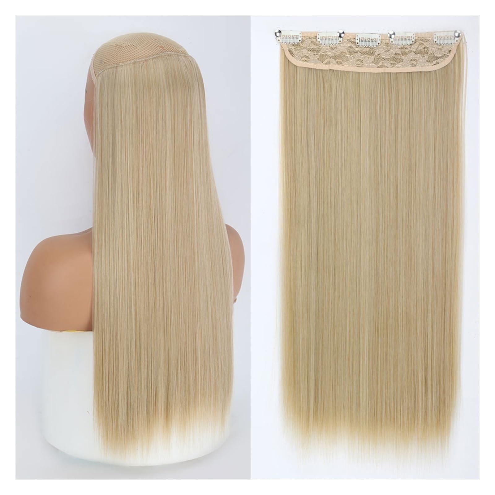 Clip-in-Haarverlängerungen Clip-in-Haarverlängerungen, synthetische lange glatte Frisuren, 5 Clip-in-Haarverlängerungen, 22 Zoll/32 Zoll, hitzebeständige Haarteile Clip-in-Haarverlängerungen aus Echth