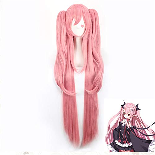 LINLINCD-Krul Tepes Perücke Owari Kein Seraph des Endes Synthetisches Haar Anime Cosplay Perücke Pferdeschwanz Perücken 100Cm lang Gerade