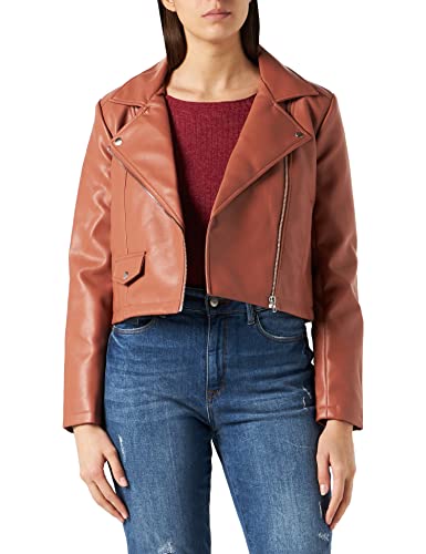 JdY Damen JDYETTA Faux Leather Jacket OTW NOOS Kunstlederjacke, Copper Brown, 40