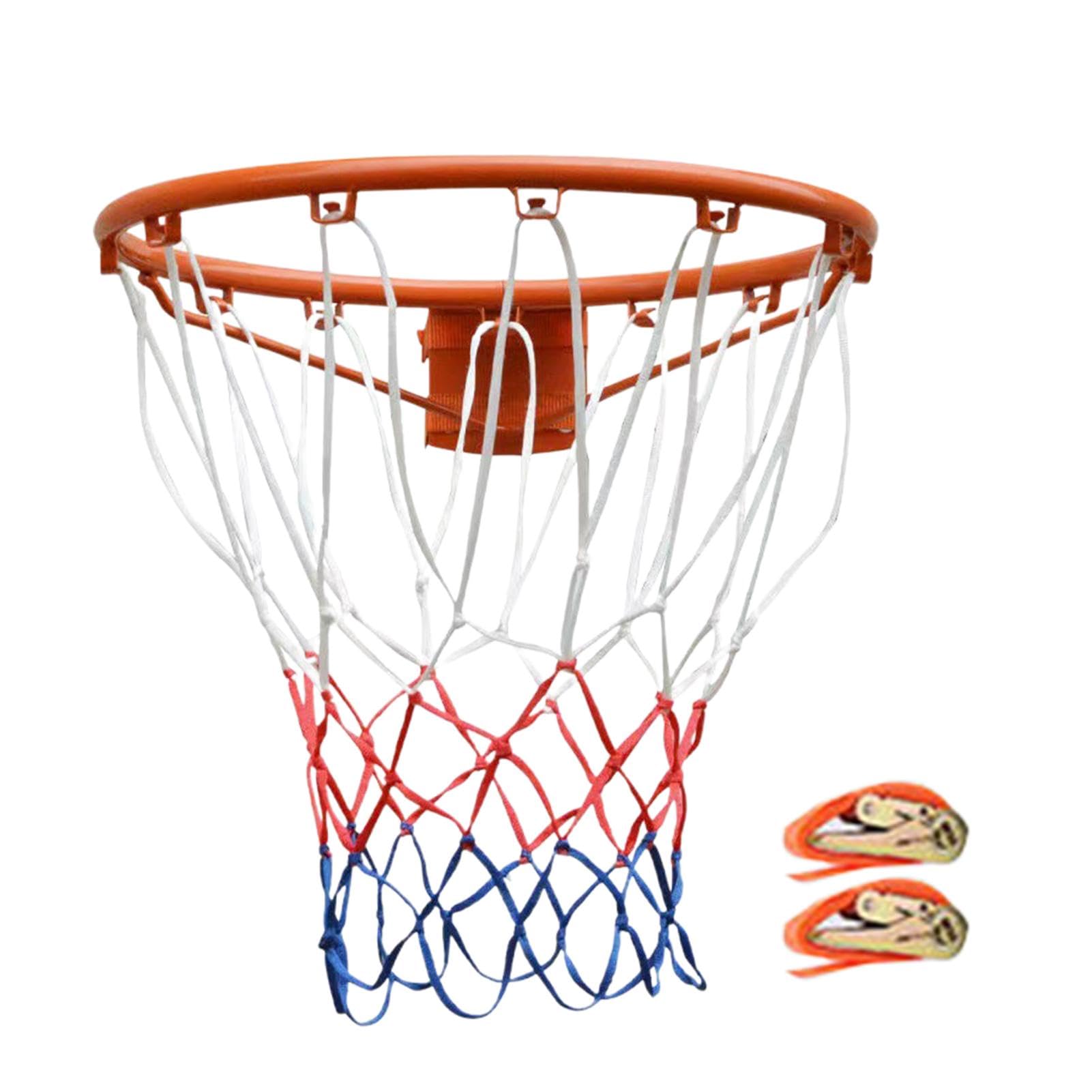 Wand-Basketballring - Mehrzweck-Stahl-Basketballring | stabiler und verdickter Basketballring | Ersatz-Basketballreifen mit Netz | Basketballnetz | Basketballzubehör