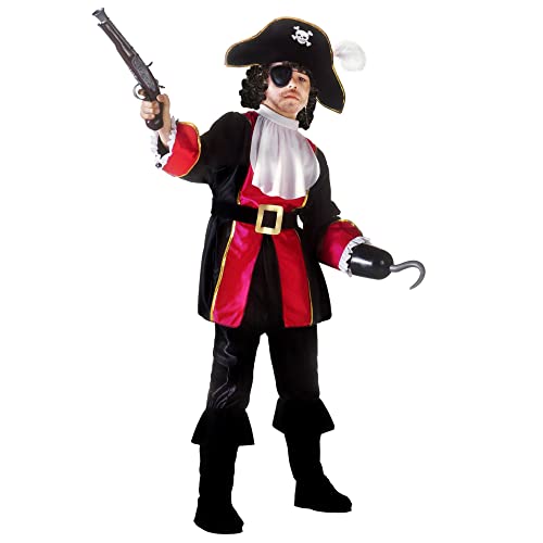 "PIRATE CAPTAIN" (coat, jabot, pants with boot covers, belt, hat, eyepatch) - (116 cm / 4-5 Years)