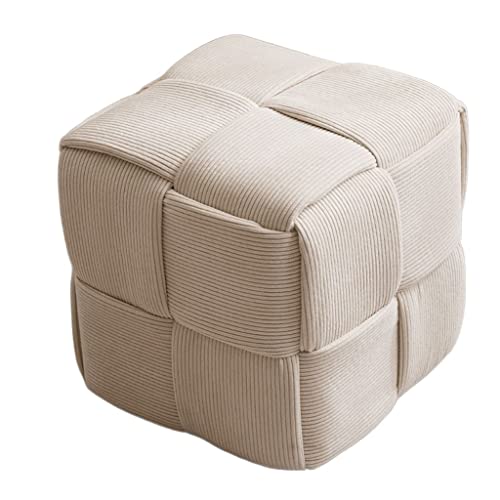 CNBYDK Fußhocker, Fußhocker Kleine Hocker Haushaltshocker Kleine quadratische Hocker Einzelne Sofas Fußstützen und Sitzblöcke / 3er-Pack