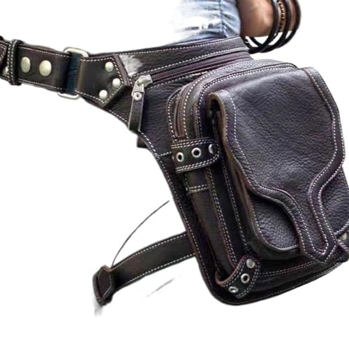 Beintasche Herren Tasche Bein Tasche Motorrad Ritter Satchel Männliche Und Weibliche Outdoor Nieten Tasche Kunstleder Fanny Pack Taille Tasche Motorrad Beintasche(Color:01)