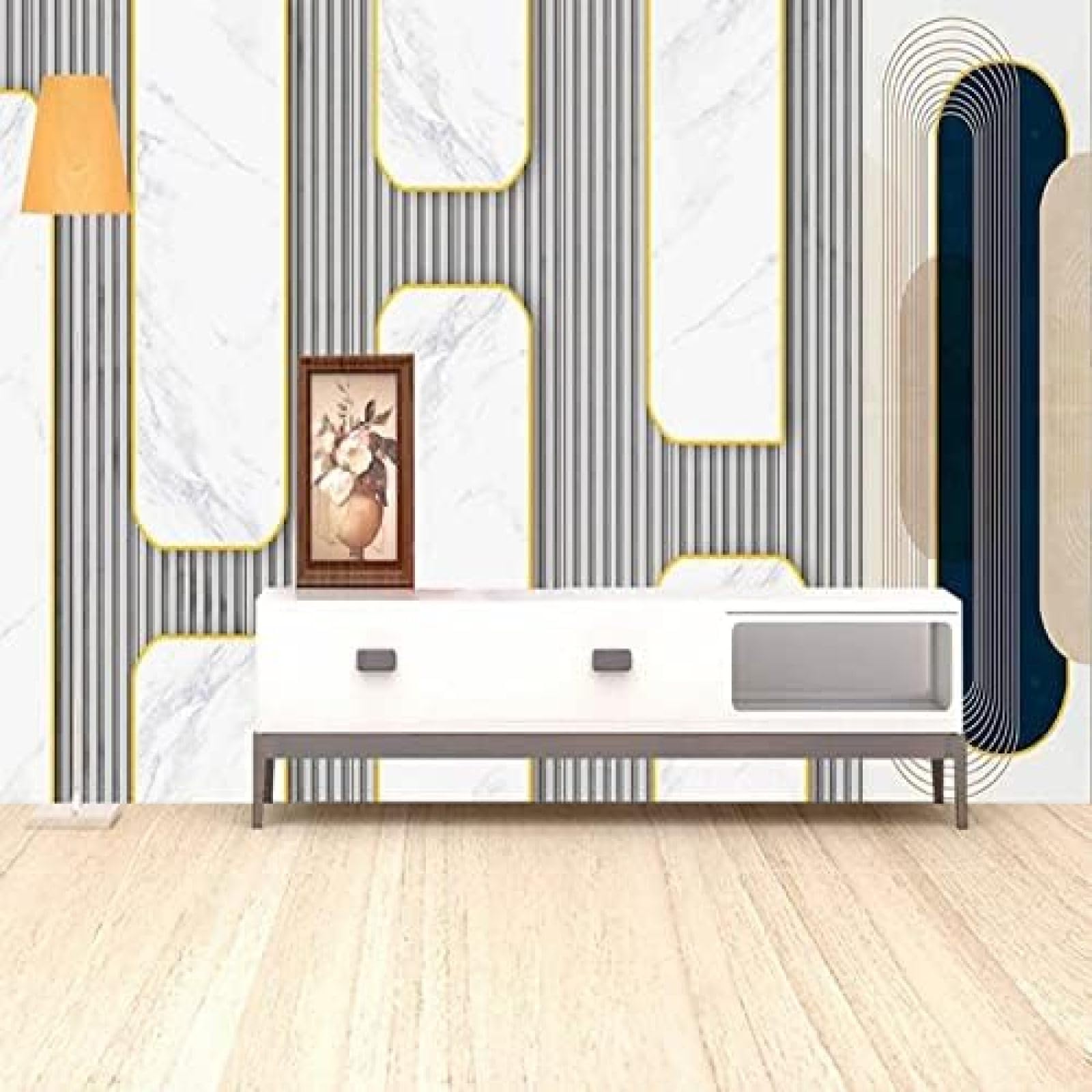 XLMING Geometrische Abstraktion 3D Tapete Wohnzimmer Sofa Schlafzimmer Esszimmer Home Dekoration Wand-400cm×280cm