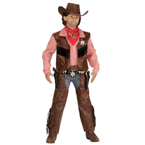 WIDMANN 05928 Kinderkostüm Cowboy, Shirt mit Weste, Chaps und Hut