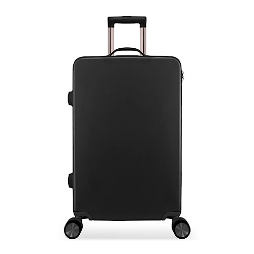 YAOSHER Gepäck, Universal-Koffer, Trolley, 55,8 cm, 20 Zoll, langlebig und stoßabsorbierend, englische Reise (Schwarz, 50,8 cm), Schwarz , 28 inches