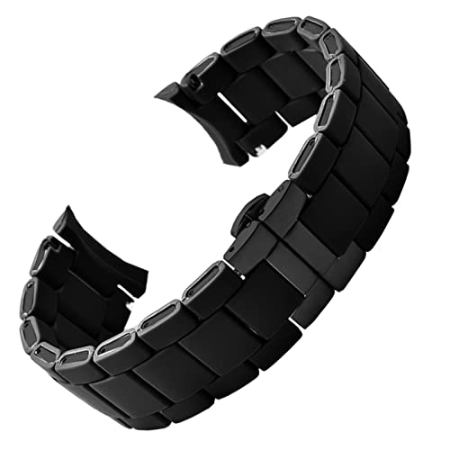 YIHANSS Weißes und schwarzes Uhrenarmband aus silikonbeschichtetem Stahl für Armani AR5905 | 5906 | 5920 | 5919 | 5859 Damen, 20 mm, Herren, 23 mm, Armband