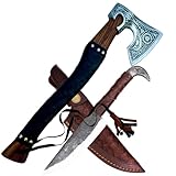 Handgefertigte Wikinger Axt Kohlenstoffstahlklinge Palisanderschaft Jagd Camping Outdoor Norse Hatchet Axt Jubiläum Geburtstag Weihnachten Geschenkidee