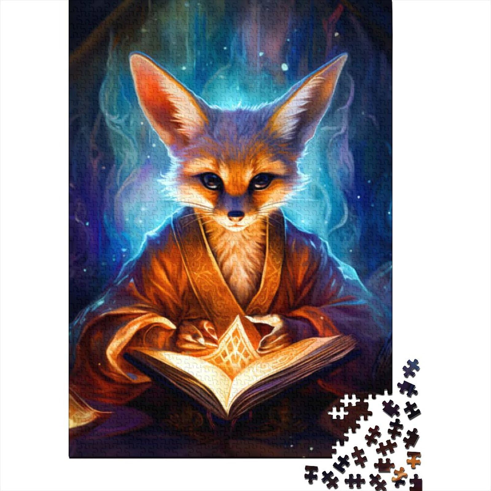 500-teiliges Puzzle für Erwachsene und Teenager, Fuchs-Zauberer, Holzpuzzle für Teenager, Geschenke zum Stressabbau, schwierige Herausforderung (Größe: 52 x 38 cm)