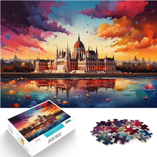 Puzzle, buntes Budapestd-Puzzle, 1000 Teile, für Erwachsene, schwieriges Puzzle, Holzpuzzle, Familienunterhaltungsspielzeug, 1000 Teile (50 x 75 cm)