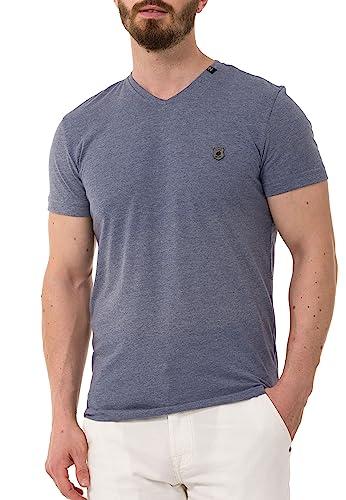 Cipo & Baxx Herren T-Shirt V-Neck Shirt Kurzarm Basic Baumwolle V-Ausschnitt CT773 Hellblau L