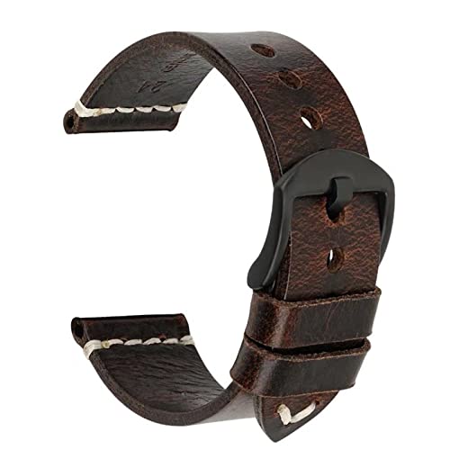 NEYENS Handgefertigtes Uhrenarmband aus Rindsleder, Vintage-Stil, 20 mm, 21 mm, 22 mm, 23 mm, 24 mm, 22 mm, Achat