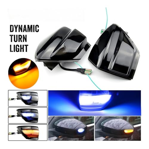 RYUIO Spiegel Blinker Für Für S-Max 07-14 Für Kuga Für C394 08-12 Für C-MAX 11-19 Blinker Seitenflügelspiegel Kontrollleuchte