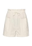 QS Damen 2147177 Short mit Bindegürtel, creme 0400, 34