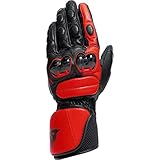 Dainese - Impeto Gloves, Langer Motorradhandschuh, Lederhandschuh, TPU Knöchelprotektoren, Motorradhandschuhe Für Männer, Schwarz/Lavarot, M