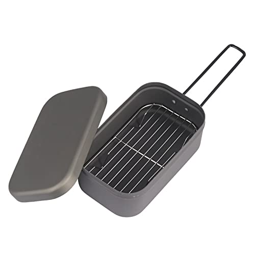 EBVincxmk Japanische Aluminium-Lunchbox mit klappbarem Griff, tragbar, für Reisen, Camping, Kochen, Dampfboxen, 800 ml