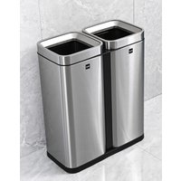 helit H2404700 - Abfalleimer the twin bin, 30L + 30L, Edelstahl, Mülleimer 2 Fächer