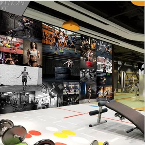 tyujlkjddlf Tapete Wandbild 3D Benutzerdefinierte Boxsport Tapete Fitness Schönheit Wandbild Fitness Club Hintergrund Wandtapete-450Cmx300Cm