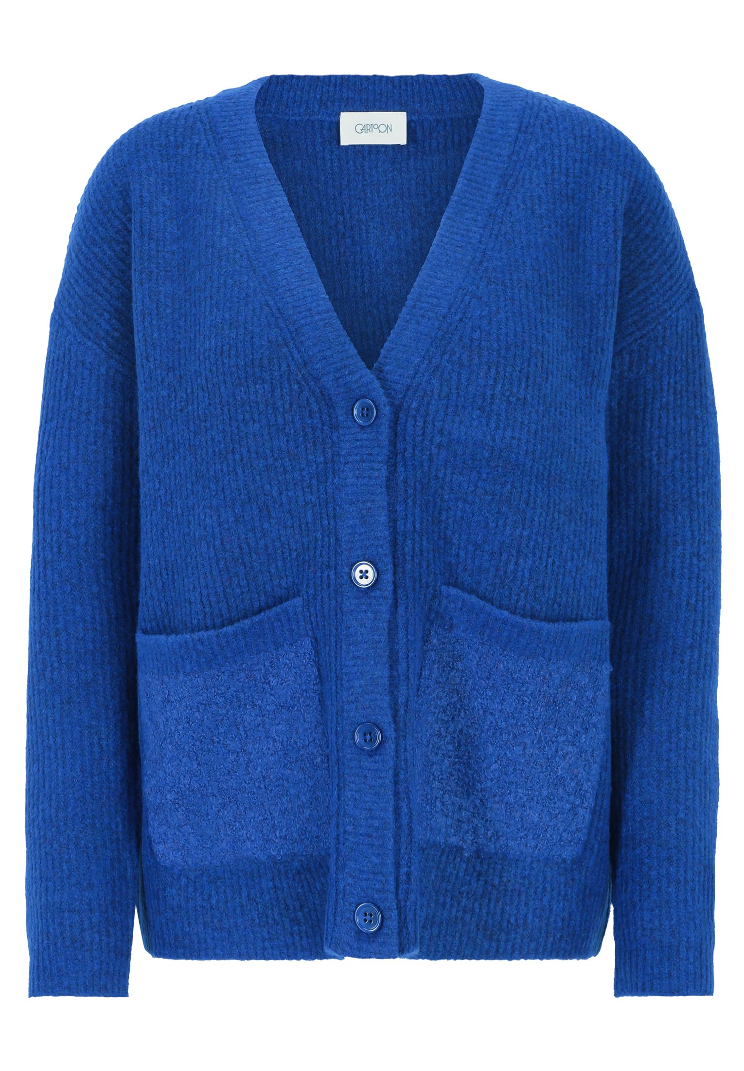 Cartoon Damen Casual-Strickjacke mit Knopfleiste Blue Melange,36