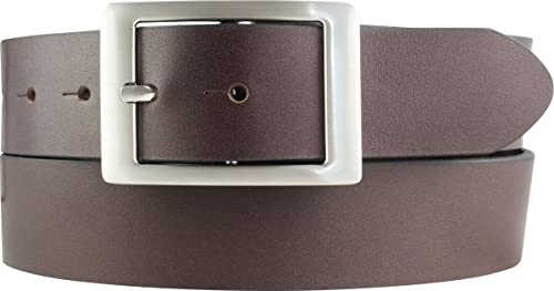 BELTINGER Hochwertiger Überlängen-Gürtel aus Vollrindleder mit Doppel-Schließe 4 cm | 120-180 cm Ledergürtel für Herren 40mm | Herren-Gürtel in Übergrößen | Braun 140cm