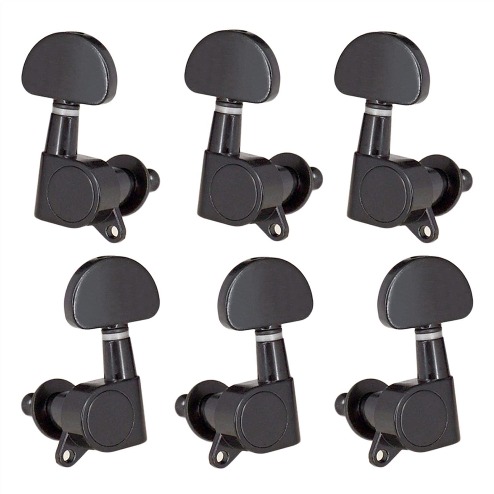 Gitarre Versiegelte Tuning-Pegs Semicircle-Maschinenkopf-Tuner-Ersatz 3L3R. Gitarren-PEGs-Saiten-Instrumente Teile Stimmwirbel Mechaniken (Color : Black)