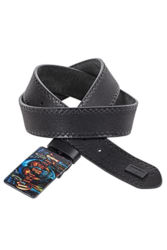 Cipo & Baxx Herren Ledergürtel Belt Bunt Schließe Rechteckig Markenbadge Rockig Gürtel CG205 Schwarz Gr.95