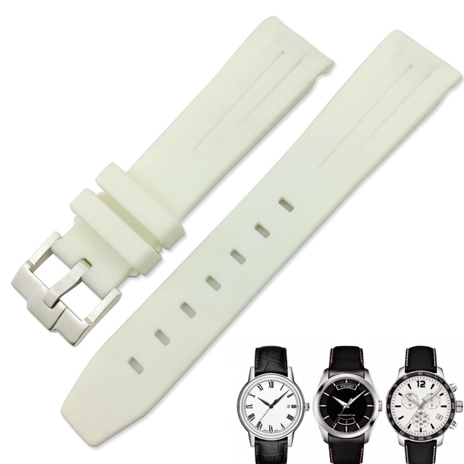 NEYENS Gummi-Uhrenarmband für Tissot 1853 Lelocle PRC200 Rolex Submariner Hamilton Omega wasserdichtes Uhrenarmband, 19 mm / 20 mm, 19 mm, Achat