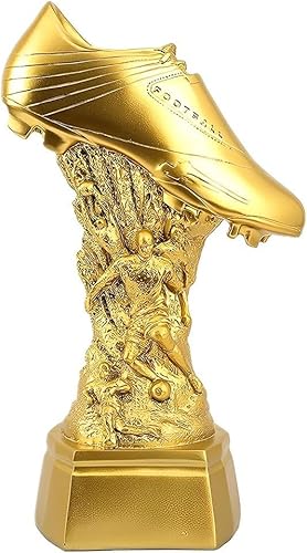 Fußball Golden Boot Award Trophäe Harzbeschichtung Goldfarbe Fußball Bester Schütze Trophäen Fans Home Office Collection Display Ornamente Geburtstagsgeschenke, 29 cm