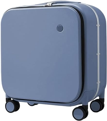 RUVOO Koffer Trolley Reisekoffer Gepäck-Boarding-Koffer Für Geschäftsreisen, Tragbare Gepäck-Koffer Mit Verstellbarem Hebel Koffer Gepäck Rollkoffer (Color : Blu, Size : 18inch)