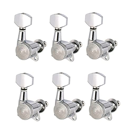 Gitarren Stimmwirbel 6 Stücke Gitarre Tuning Pegs Tuner Machine Köpfe Mit Schloss Chrom-Verriegelung Tuning-Tasten Für Elektrische Akustikgitarre (Color : 6R)