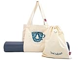 DIVASYA Yoga-Tasche: geräumige Yogamatten-Tasche aus 100% Bio-Baumwolle, mit Seitentasche für die Yoga-Matte / Sport-Matte, Hauptfach für sämtliches Yoga-Zubehör, Plus separater Wäschebeutel