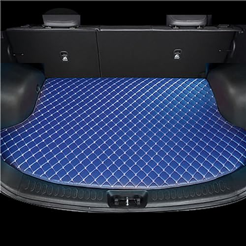 Kofferraummatte Für Jaguar XK XK8 XKR, Allwetter wasserdichte rutschfeste Leder Schutzpolster, Kofferraumschutz Interieur Zubehör, NacMaß Kofferraumwanne, G/Blue