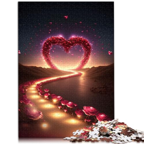 Puzzle-Geschenk „Herz am Strand“, 1000-teiliges Holzpuzzle, Spaß für Aktivitäten zu Hause, Geburtstagsgeschenk, Reisegeschenke, 1000 Teile (50 x 75 cm)