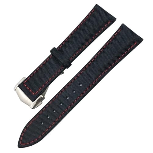 IOTUP Uhrenarmband aus hochdichtem Nylon-Leder, 19 mm, 20 mm, 21 mm, 22 mm, passend für Omega X Watch, Seamaster Speedmaster AT150 De Ville Seiko, Stoff-Uhrenarmband, 20 mm, Achat