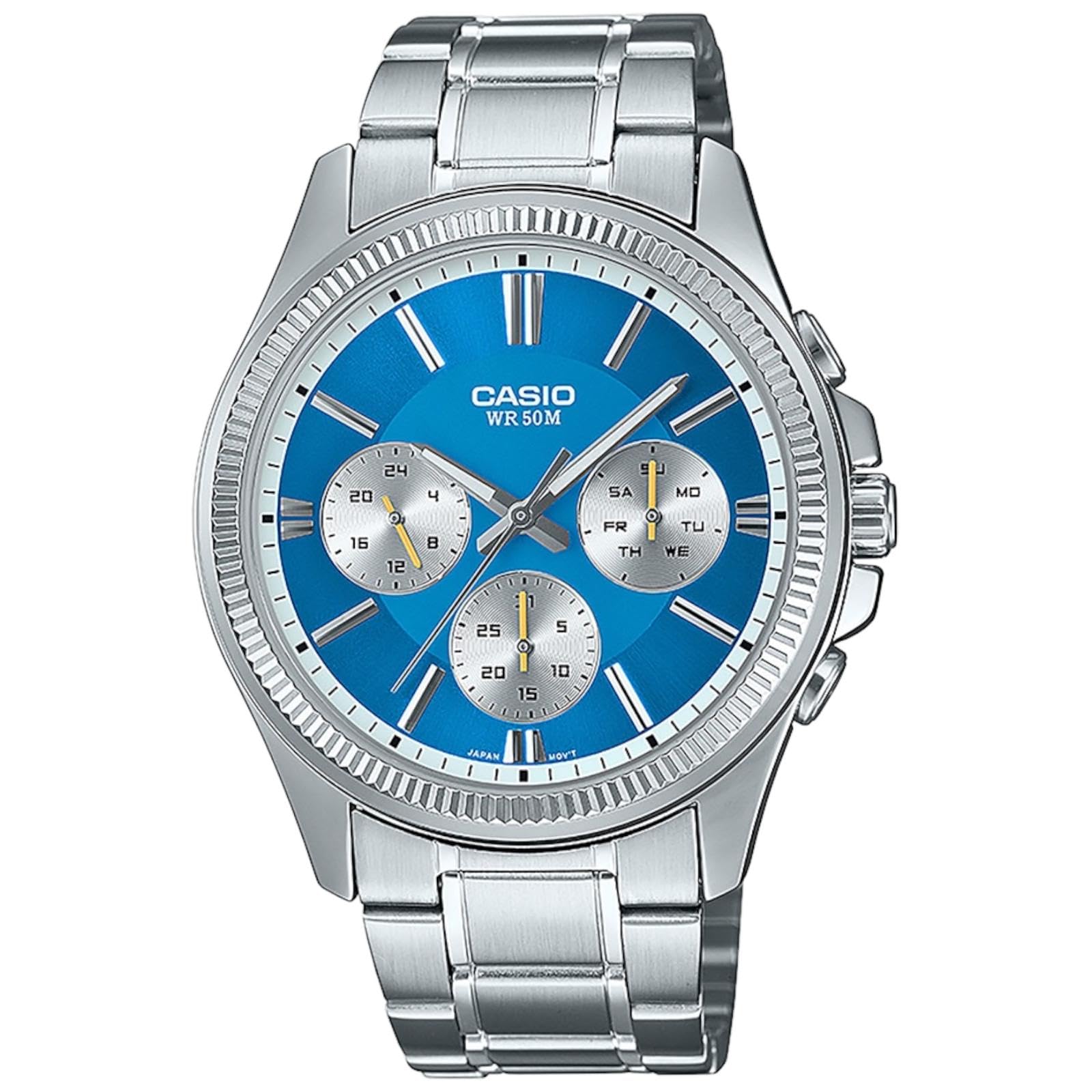 Casio Herrenuhr Multifunktion Stahl/Blau MTP-1375PD-2A2VEF