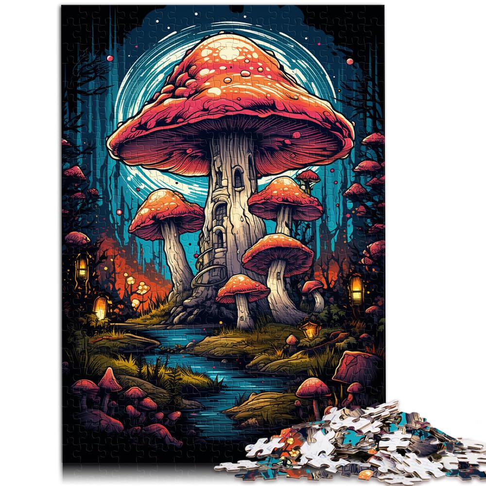 Puzzles für farbenfrohe, psychedelische Mystery-Pilze. Puzzles für Erwachsene, 1000 Puzzles, Holzpuzzle, Geschenke für Freunde und Familie, 1000 Teile (50 x 75 cm)