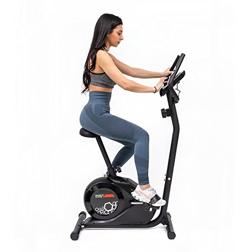 TechFit Heimtrainer – Heimtrainer mit Schwungrad, Magnetsystem mit 8 Stufen und Tablet-Halterung für Fitness und Cardio, zu Hause (B300)