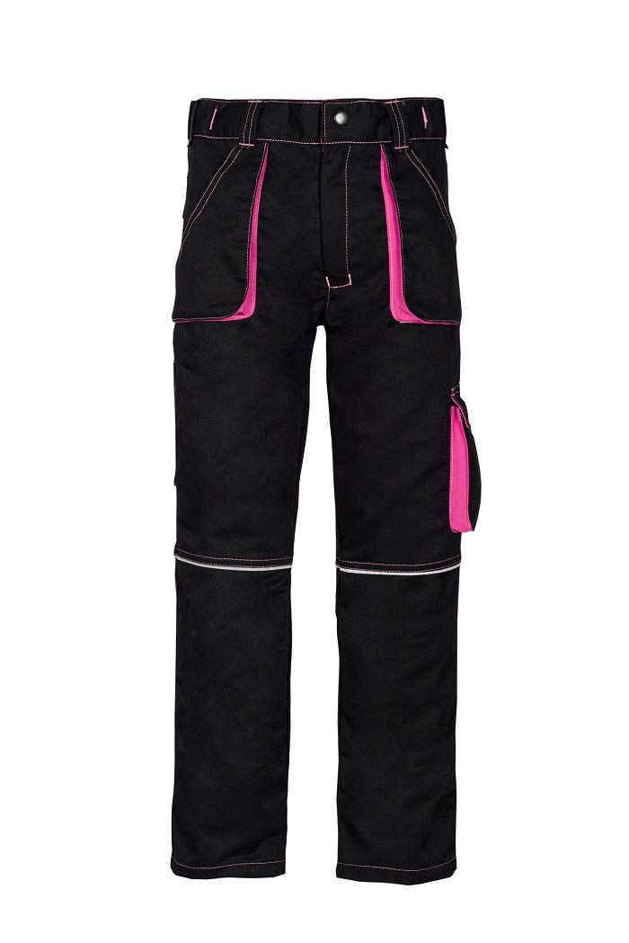 KG Nizo H Kinderhose IN SCHWARZ PINK Mädchenhose Gartenhose Freizeithose Kinder Arbeitshose MÄDCHEN Hose Unisex Neon (116)